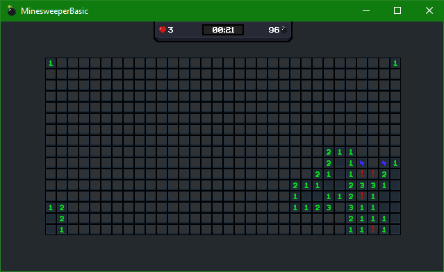 Fenêtre du jeu Minesweeper Basic